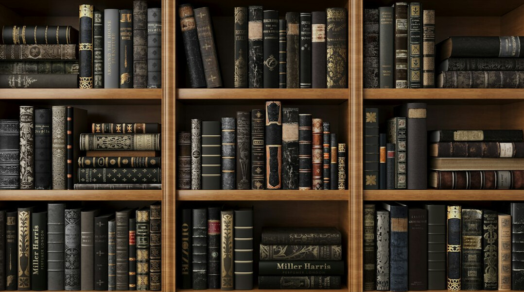 bookshelf full of novels